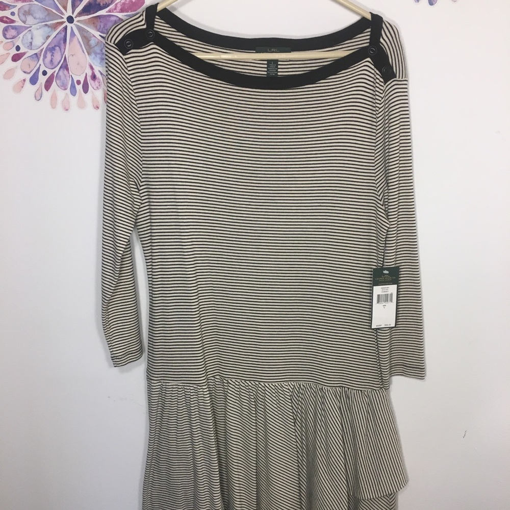 Lauren Ralph Lauren jeans Co black & white dress L